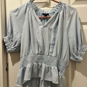 Light blue Ann Taylor short sleeve blouse
